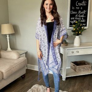 Blue Paisley Kimono